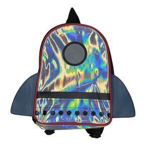 TARGET ROCKET SHIP MINI BACKPACK – HOLOGRAPHIC SILVER – KIDS BAG – CLEAN